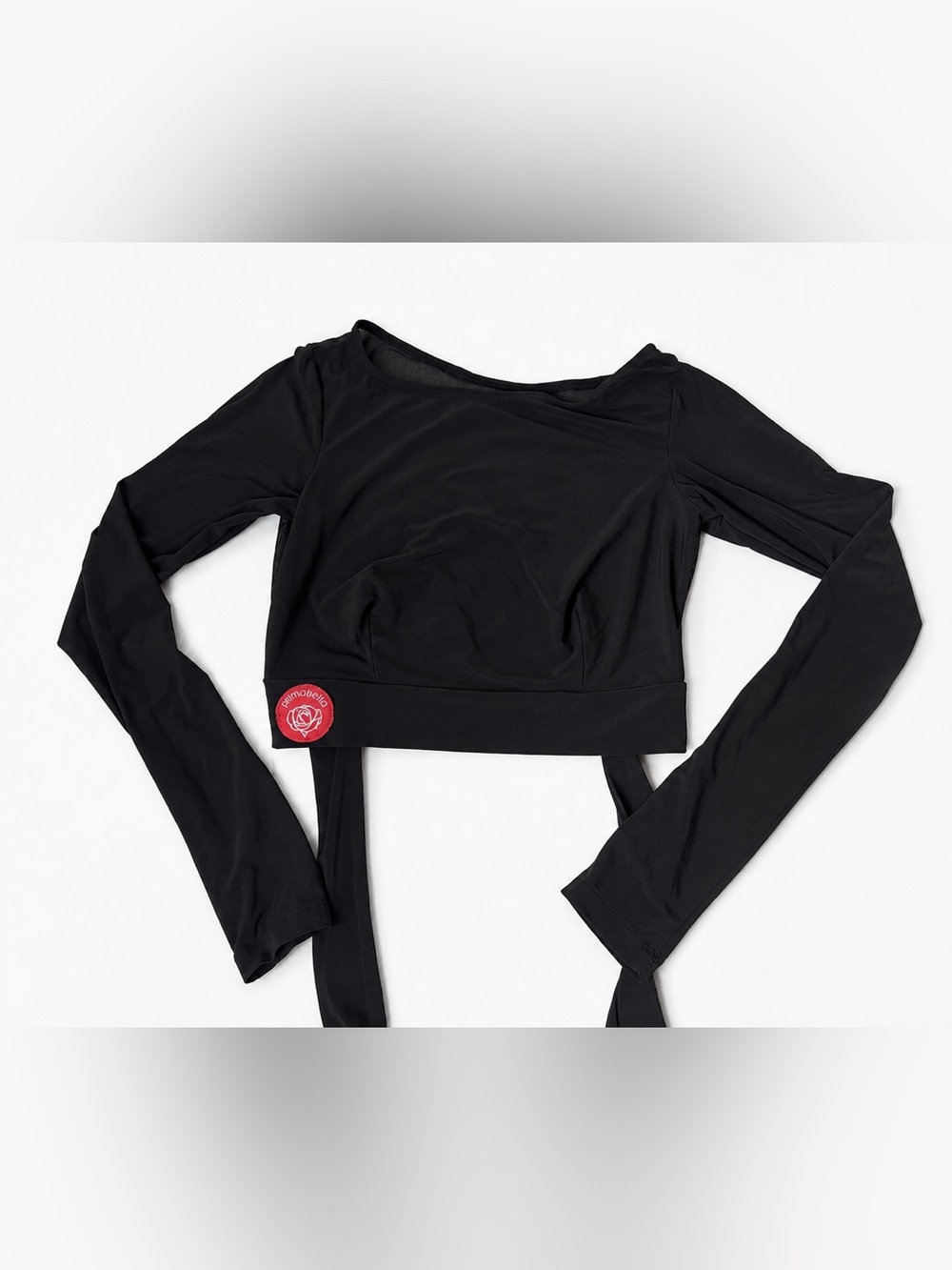 PrimaBella Black Mesh Open Back Ballroom Latin Dance Top XS